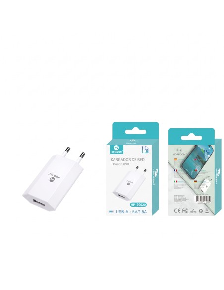 CARGADOR DE RED 1.5A HP-20020 HOPECOM