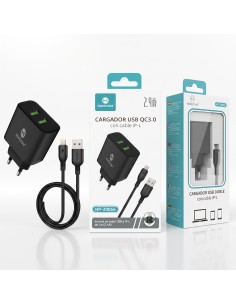 CARGADOR C/C.IPHONE 2.4A NEGRO HP-20056 HOPECOM