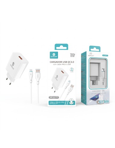 CARGADORC/C. MICRO USB QC3.0 18W HP-20171 HOPECOM