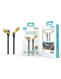 Cable multifunción 4 en 1 HOPECOM 65W USB A/C a Tipo C/Lightning