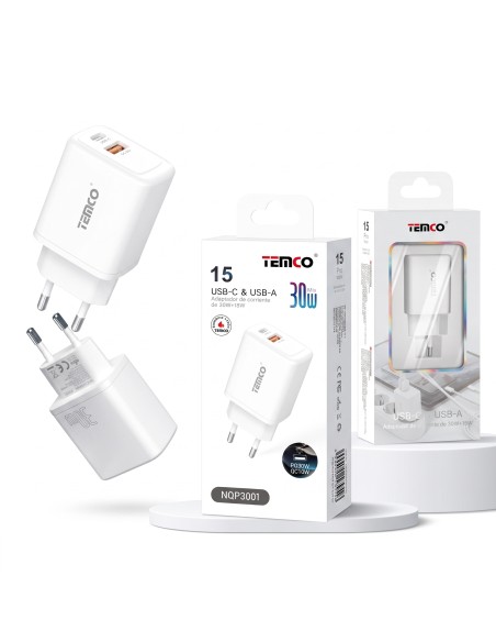 CARGADOR USB C+A 30W NQP3001 TEMCO
