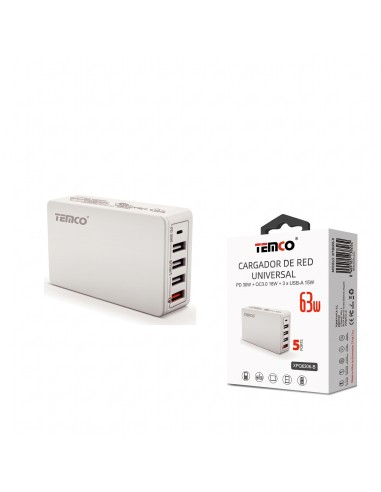 CARGADOR 5PORTS 63W XPQ6306-B *OFERTA*