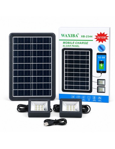 PLACA SOLAR CON LED*2 5V 15W XB-2344