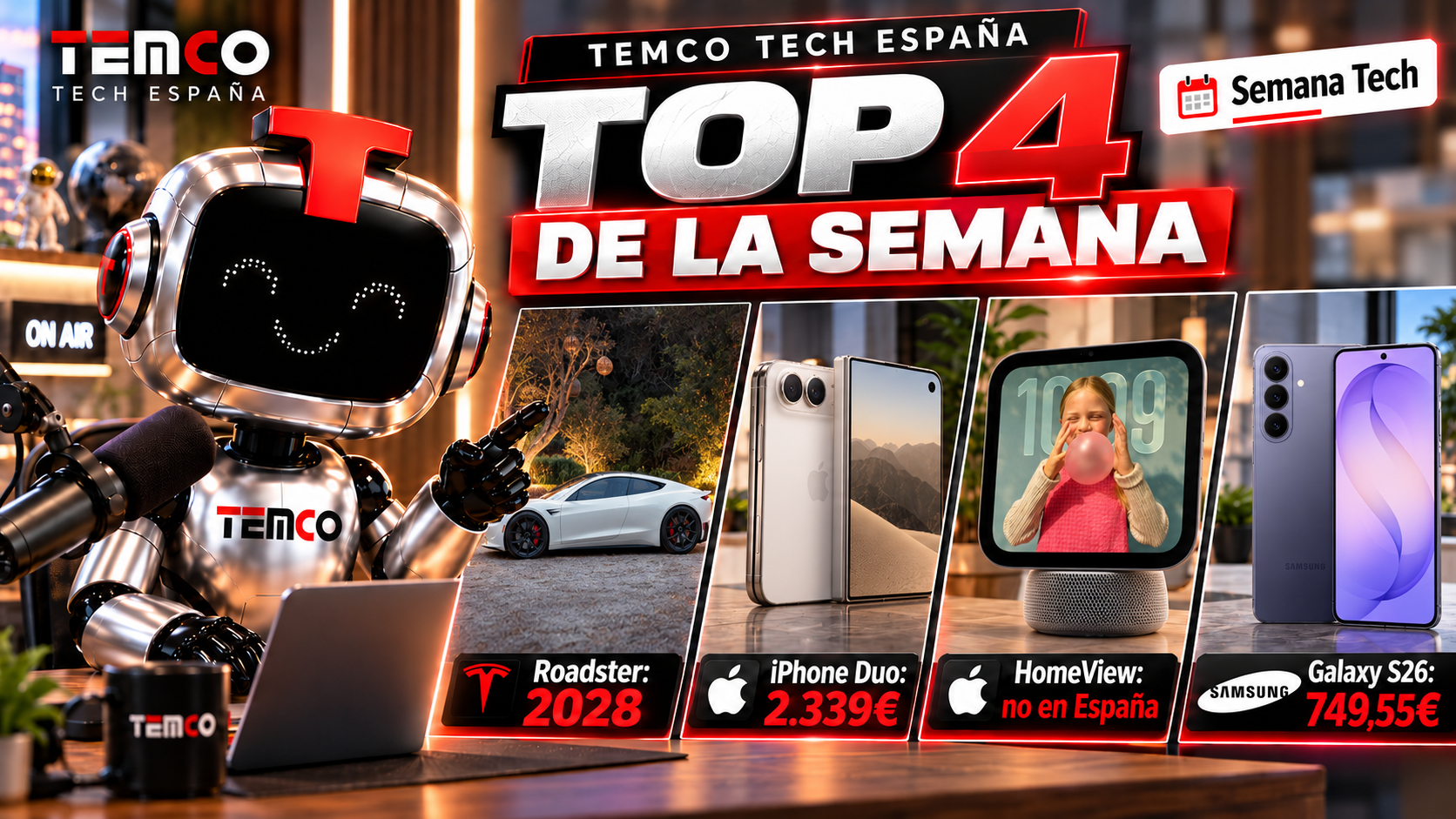 Tesla Roadster en 2028 e iPhone Duo agotado: noticias tech de la semana